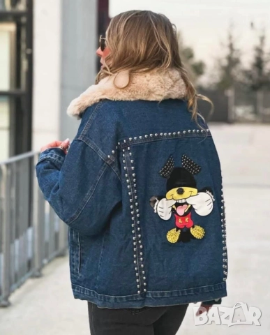 Деним яке с Мики Маус  , снимка 2 - Якета - 52003919
