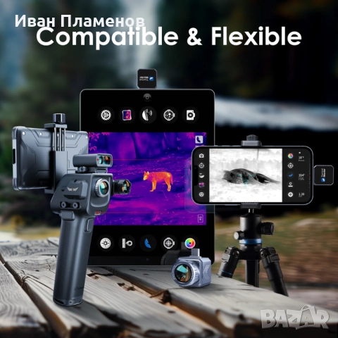 Термо Камера за Лов Нощно Виждане Термален Монокуляр за Нощно Наблюдение Откриване на Животни и Хора, снимка 6 - Оборудване и аксесоари за оръжия - 52558200