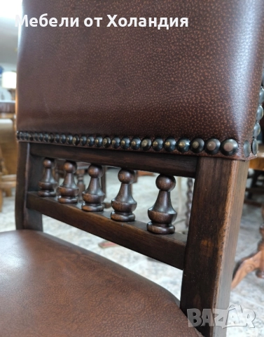 4 бр. дъбови стола с естествена кожа, снимка 8 - Столове - 52468098