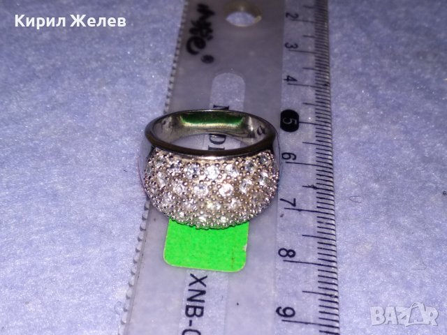 ПРЕКРАСЕН СКЪПОЦЕНЕН СРЕБЪРЕН ФЕШЪН ПРЪСТЕН СРЕБРО 925 с МНОГО ФАСЕТИРАНИ БЛЕСТЯЩИ ЦИРКОНИ 34426, снимка 4 - Пръстени - 39507258
