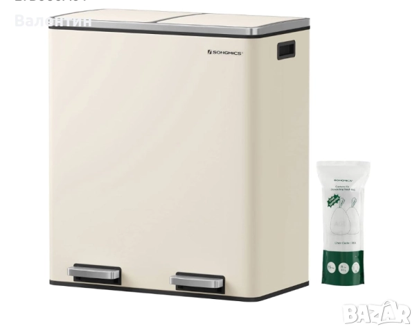 Двоен кош за боклук 60 литра