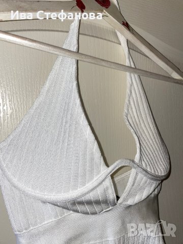 Ново с етикет хигиена лепенка луксозно парти елегантно официално бяло бандажно боди , снимка 5 - Бански костюми - 41773251