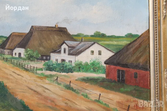 Стара европейска картина  масло върху платно, снимка 11 - Картини - 50085041