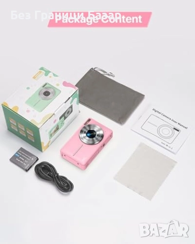 Нов Фотоапарат камера 44MP, 1080P, 16x зуум, детски, начинаещи, розов, снимка 8 - Фотоапарати - 52308163
