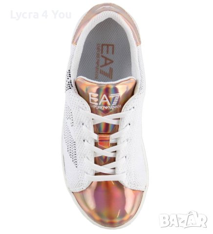 дамски сникърси EA7 White & Iridescent Rose Gold оригинални, снимка 2 - Маратонки - 42451445