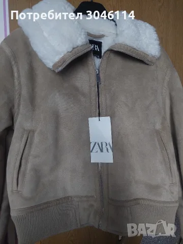 велурено яке Zara, снимка 3 - Якета - 56149617