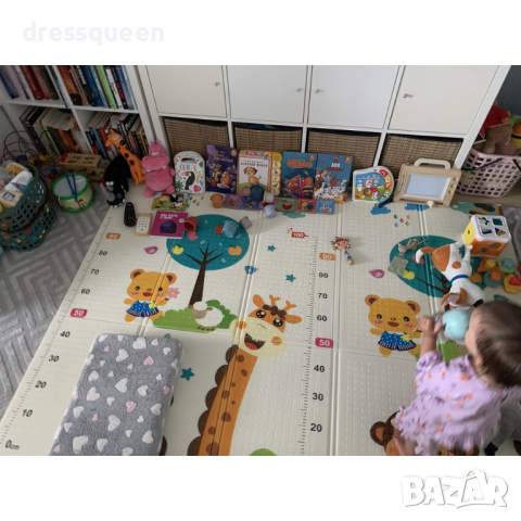 4137 Сгъваемо детско килимче за игра, топлоизолиращо 180x200x1cm - Жираф и Цифри, снимка 8 - Други - 44615700
