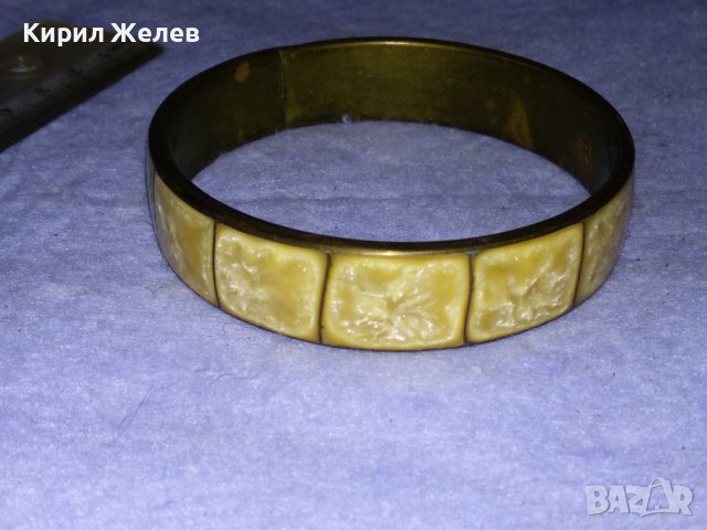 ВЕЛИКОЛЕПНА БРОНЗОВА РЕТРО ГРИВНА ИНКРУСТИРАНА с РЪЧНО ШЛИФОВАН ЯСПИС 26611