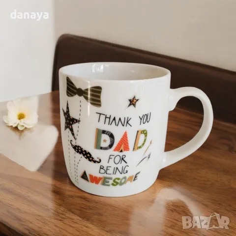 5466 Подаръчен комплект за татко Чаша с лъжичка и капаче Thank you Dad, снимка 4 - Чаши - 48035019