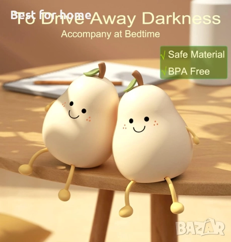 HAPPYBAG Сладка силиконова нощна лампа за деца, снимка 6 - Настолни лампи - 52415008