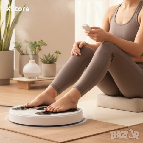 Електронен стимулатор за стъпала EMS + TENS – безжичен масажор с червена LED светлина и дистан, снимка 5 - Масажори - 51993110