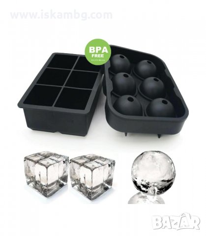 СИЛИКОНОВА ФОРМА ЗА ЛЕДЕНИ КУБЧЕТА ИЛИ ТОПКИ - код  3136, снимка 2 - Форми - 33889700