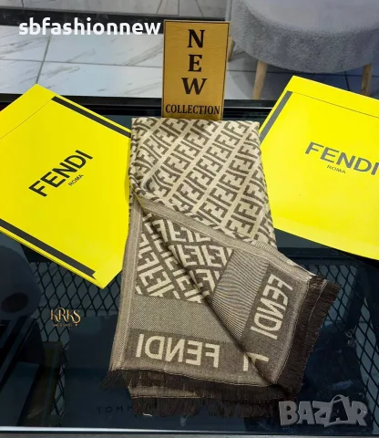 Fendi шал ✨ кашмир и коприна, снимка 13 - Шалове - 56336729