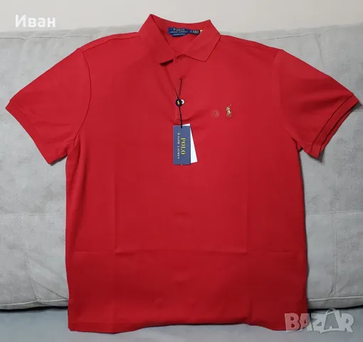 Нова оригинална фланелка Polo Ralph Lauren, custom slim fit – 100% памук  XL, снимка 2 - Тениски - 49732535