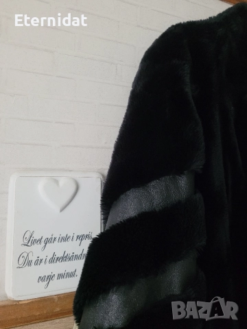 Черно зимно пухено палто , снимка 5 - Палта, манта - 51752268