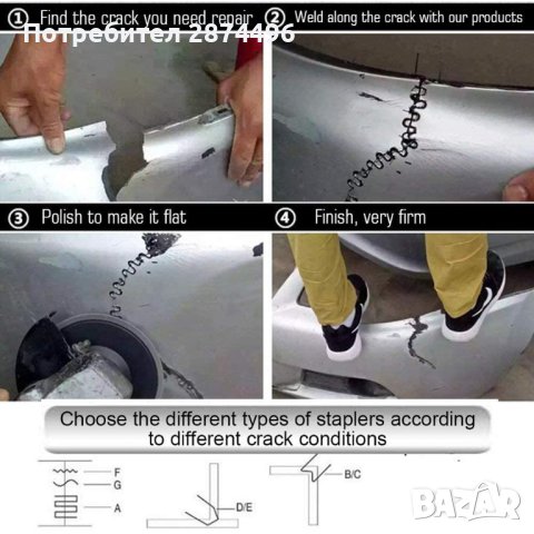  Поялник за запояване на пластмаса със скоби (70W), снимка 4 - Поялници и запояване - 41606483