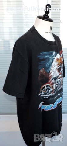 Let The Freedom Ride Mens Vintage American Motorcycle T-Shirt Size 2XL, снимка 5 - Тениски - 52431283