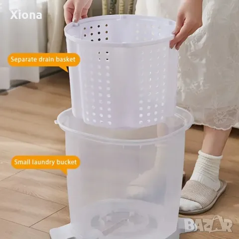 Истинска ръчна преносима пералня с голям обем и без електричество, снимка 4 - Перални - 50236639