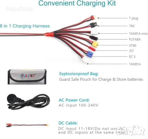 Ново HTRC C150 LiPo зарядно устройство, RC зарядно устройство за разреждане с балансьор, 150W 10A..., снимка 3 - Друга електроника - 51637820