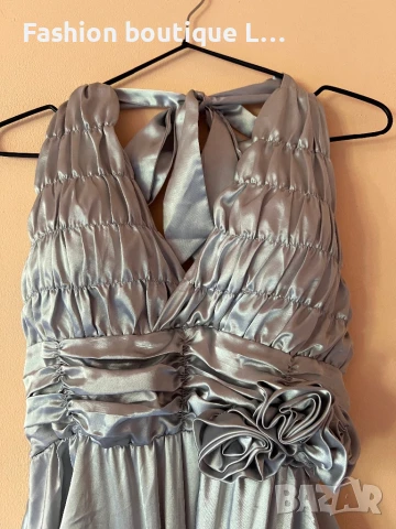 Сребрист сатенен потник с подплънки 🩶, снимка 2 - Потници - 51180893