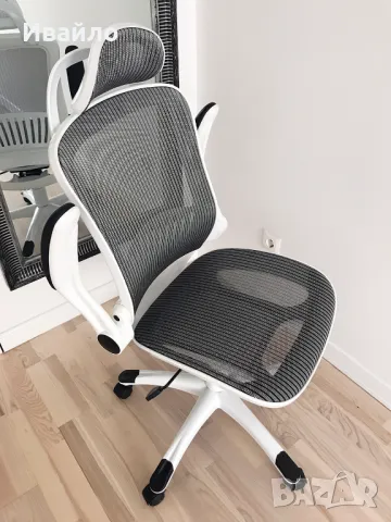 Бял дишащ ергономичен стол: офис, работен кабинет, учебен кът, гейминг, снимка 10 - Столове - 49199561