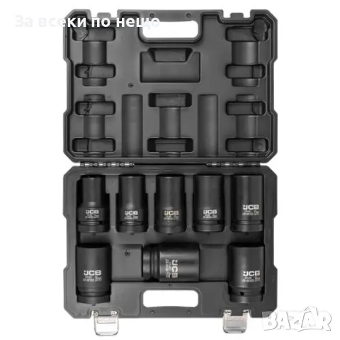 Комплект дълбоки ударни вложки 12-стенни 1" (22 – 41 мм) 8 части JCB, снимка 3 - Други инструменти - 50351818