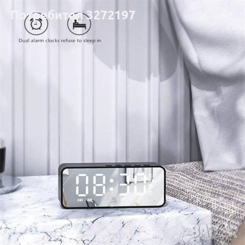 Безжичен LED огледален Bluetooth високоговорител,часовник,будилник,дата,радио и др. , снимка 3 - Bluetooth тонколони - 41015232