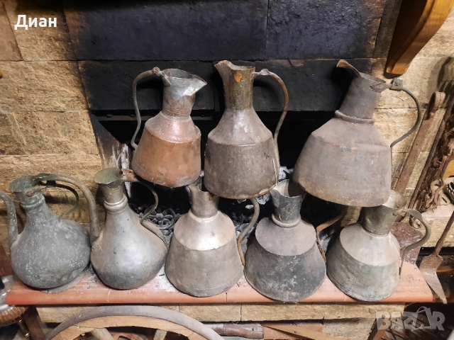 стари медни бъкърени ибрици,ибрик,гюм,кани, снимка 2 - Антикварни и старинни предмети - 44640651