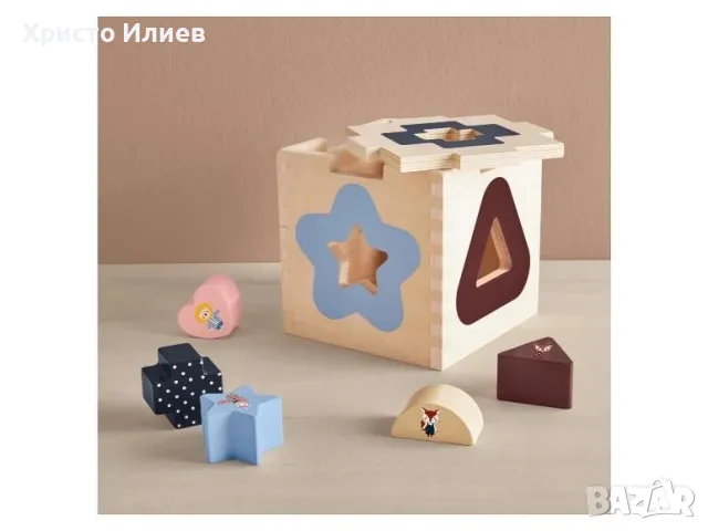 Дървена играчка Дървен куб сортер пъзел Монтесори , снимка 3 - Образователни игри - 49709526