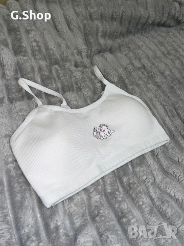 Памучно бяло бюстие спортно 