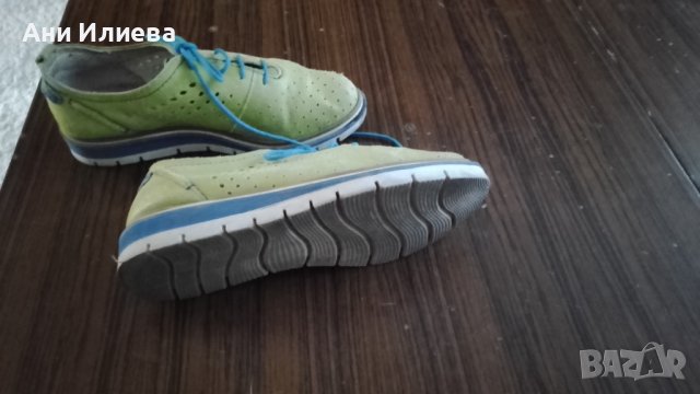 Спортни обувки естествена кожа цвят лайм/ авокадо/киви, снимка 4 - Дамски ежедневни обувки - 41598793