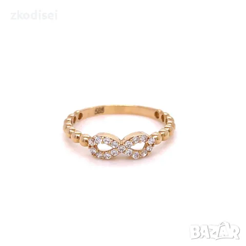 Златен дамски пръстен 1,32гр. размер:54 14кр. проба:585 модел:31358-1, снимка 1