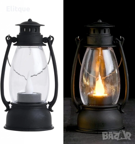 LED свещ-лампа ретро фенер – реалистична трепкаща светлина за уютен дом и празнична атмосфера, снимка 7 - Декорация за дома - 52820234