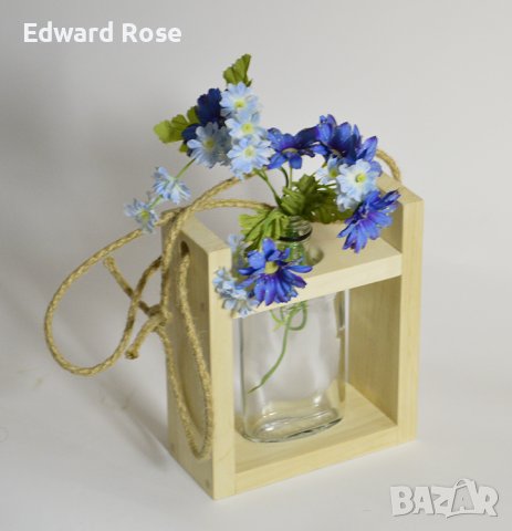 Бутилкова декоративна ваза за горски цветя, снимка 3 - Вази - 38925214