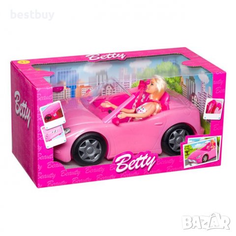 Розова кола кабрио с кукла
