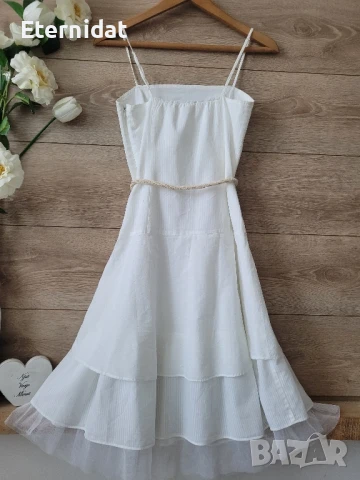 Бяла лятна рокля ICHI памучна материя , снимка 5 - Рокли - 51269228