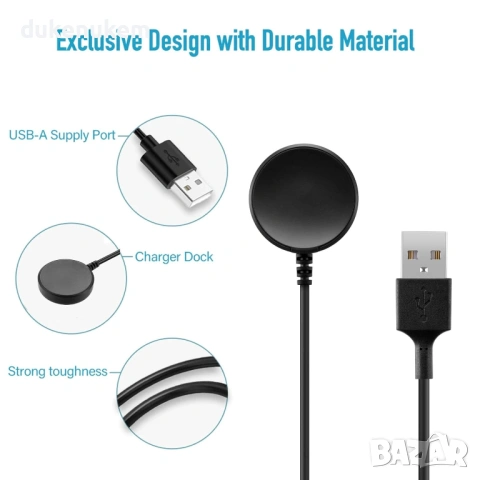 Зареждащ кабел за Samsung Galaxy Watch Active 1,2 – USB, бързо зареждане, снимка 3 - Смарт гривни - 53353525