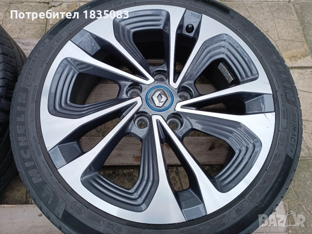 Лети джанти 17ки 5х114.3 Renault + летни гуми Michelin, снимка 7 - Гуми и джанти - 52816824