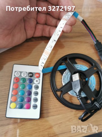 RGB LED лента,3 метра, 60 светлини,дистанционно упр.,USB,Bluetooth,Smart APP Control, снимка 18 - Лед осветление - 41244836