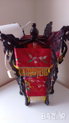 Китайски Фенер плат и дърво, снимка 4 - Антикварни и старинни предмети - 35979491