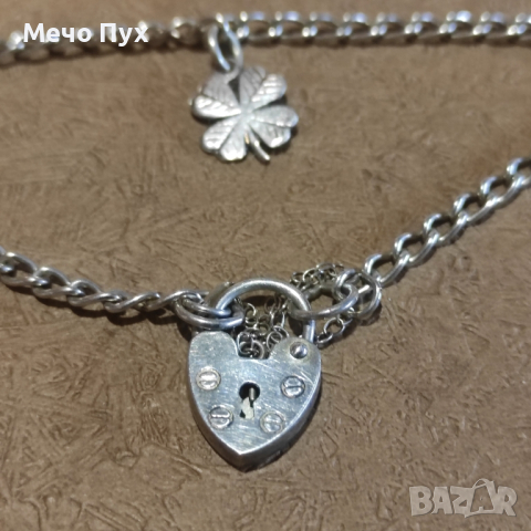 Сребърна гривна (259), снимка 5 - Гривни - 44829264