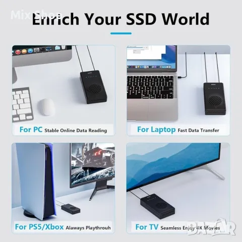 NVMe M.2 Duplicator Dual Slot Duplication Enclosure, снимка 5 - Друга електроника - 49649788