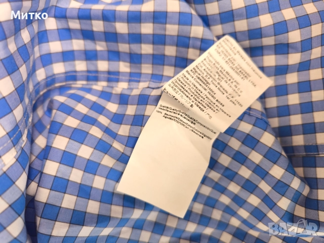 Мъжка карирана риза Hugo Boss, снимка 10 - Ризи - 52150873