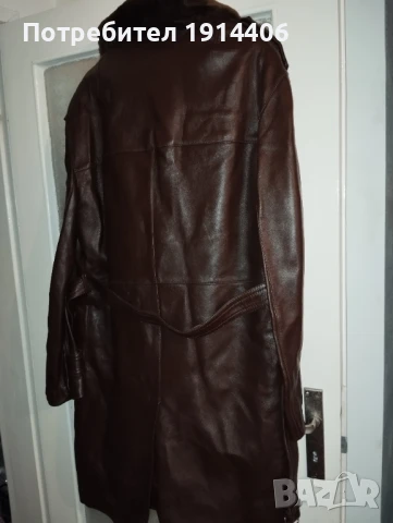 Кожено палто шуба с вълнена подплата и кожена яка, всичко естествена кожа, снимка 8 - Палта - 50585443