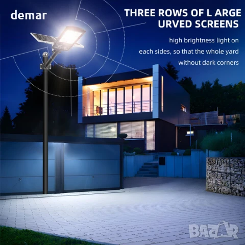 Werise 1000 W Соларна улична LED лампа, 6500K, IP67, дистанционно, снимка 5 - Соларни лампи - 51258003