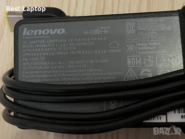 Зарядно Lenovo за лаптоп правоъгълна букса 65w 90w оригинално, снимка 3 - Лаптоп аксесоари - 47281779