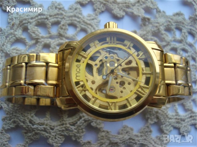 Автоматичен часовник MCE GOLD SKELETON, снимка 3 - Мъжки - 39951036