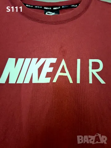 NIKE AIR оригинален топ/тениска с къси ръкави в бордо, като нов, снимка 3 - Тениски - 50315253