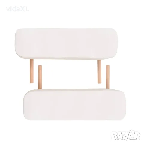 vidaXL Сгъваема масажна кушетка с 3 зони и столче, 10 см пълнеж, бяла, снимка 7 - Кушетки - 56146027