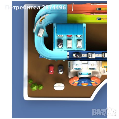 3850 Писта за колички с асансьор и кормило, снимка 6 - Коли, камиони, мотори, писти - 41704231